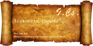 Iczkovits Csegő névjegykártya